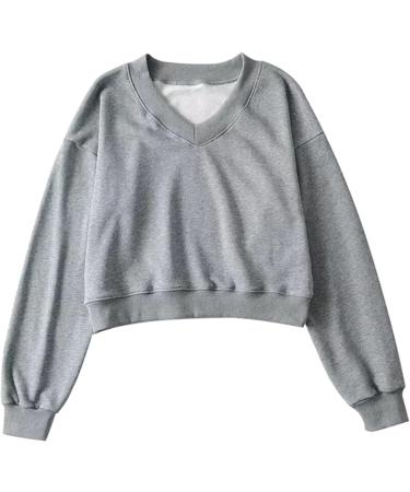 Buy Women's Autumn Loose V-Neck Sweater Dress - Casual Gray Long Sleeve Outfit for Festivals | Stylish & Comfortable - Buy Online on GoSupps.com
