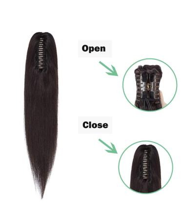 Real Hair Ponytail Extension - 100% Remy Clip-In Braid Natural Black #1B | 16 (40cm) Sego Hair Extensions for Effortless Style - Buy Online on GoSupps.com