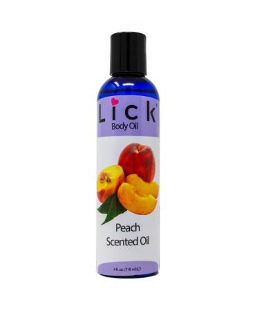 LICK Peach Scented Body Oil - Vitamin E Infused Moisturizing and Hydrating After Shower Body Oil Antioxidant Protection Soothing Aromatherapy - Natural and Gentle for All Skin Typs 4 Fl Oz (Pack of 1)
