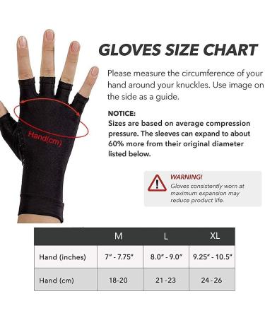 Copper Arthritis Gloves - Compression Gloves for Arthritis Relief in Hands & Fingers - Size Medium (1 Pair) Black - Buy Online on GoSupps.com