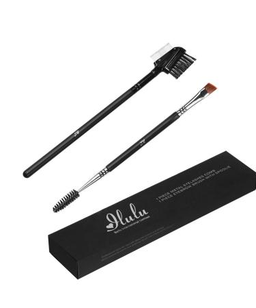 Metal Eyelash Comb and Eyebrow Brush with Spoolie 2 Pieces Professional Makeup Tools Set Best For Eyeliner Define Lash & Brow Cosmetics