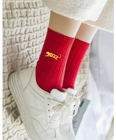 Chinese New Year Red Tiger Embroidered Women's Cotton Socks 2022 - Size 36-40 (Style 2) - Buy Online on GoSupps.com