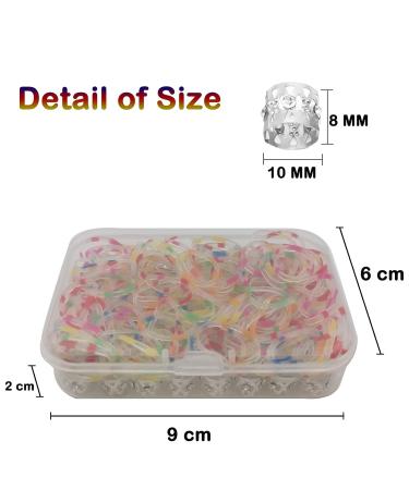 Flosius 50 Pieces Silver Dreadlock Jewelry - Strass Hair Rings & Adjustable Metal Cuffs with Mini Hair Gums | Stylish Dread Braids Accessories - Buy Online on GoSupps.com