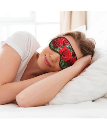 Red Rose Flowers Print Double-Sided Eye Mask | Soft & Light Blocking for Better Sleep Quality | International Shipping Available - Buy Online on GoSupps.com
