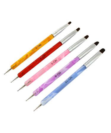 Xiaoyu 5x2 Way UV Gel Acrylic Nail Art Dotting Pen & Brush - Professional Makeup Tool for Nail Design & Cosmetic Art - Buy Online on GoSupps.com