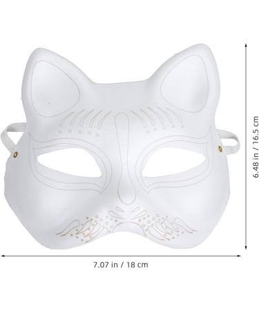 ABOOFAN White Cat Mask - Unpainted DIY Half Face Therian Halloween Mask for Masquerade - International Shipping Available - Buy Online on GoSupps.com