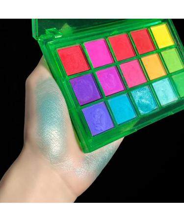 Symeas Rainbow Eyeshadow Palette 15 Colors Neon Glitter Eyeshadow Palette Makeup Matte Glitter Eyeshadow Powder - Buy Online on GoSupps.com