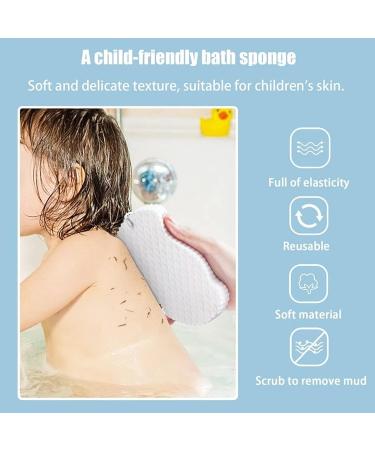 3Pcs Super Soft Exfoliating Bath Sponge Set - Reusable Body Exfoliator for Women, Men, Kids - Bathing Accessories in Pink, White, Blue - Buy Online on GoSupps.com