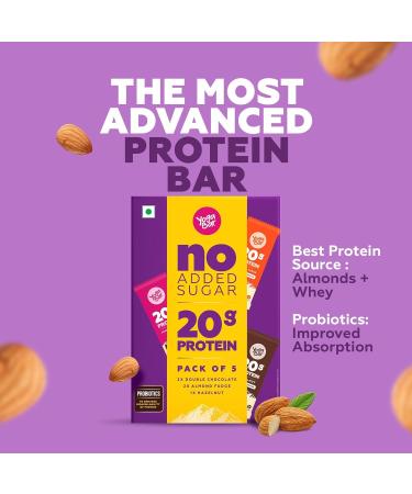 Buy Yoga.bar No Added Sugar Protein Bars - 20g Protein Probiotics & Fiber | High Energy Nutrition Bars | 5-Pack for International Shipping - Buy Online on GoSupps.com