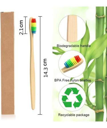 Bamboo Kids Toothbrushes Rainbow 5 Pack Childrens Toothbrush Set Premium Medium Soft Bristles Manual Tooth Brushes Kit Eco-Friendly Wooden Handle Toothbrushes for Children - Buy Online on GoSupps.com