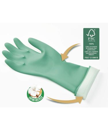 Spontex Daily Care Household Gloves | 100% FSC-Certified Latex | Recycled Cotton Lining | Size M (7-7.5) | Ideal for Plaster & Care Work - Buy Internationally! - Buy Online on GoSupps.com
