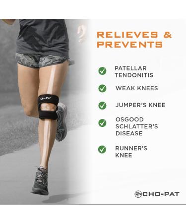 Cho-Pat Dual Action Knee Strap - Adjustable Pain Relief for Chondromalacia Osgood Schlatter s Tendonitis & Meniscus Tears - Medium Size 1 Pair - International Shipping Available - Buy Online on GoSupps.com