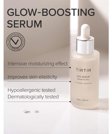TIRTIR SOS Serum | Radiant Glow Boosting Face Serum | Anti Aging & Hydrating | Smooth & Glowy Skin | Fragrance Free | 1.69 fl.oz - Buy Online on GoSupps.com