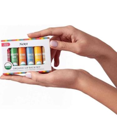 NaMa 100% Natural Organic Lip Balm Set Moisturize long lasting hydrate lip care 6 flavours Vanilla Beeswax Coconut Citrus Strawberry Mint Burst perfect for travel use pocket purse size - Buy Online on GoSupps.com