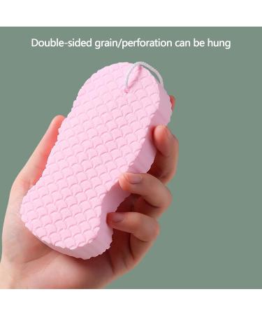 1/4 Spa Puff - Shower Sponge with Rope Body ExfoIiating Loofah Sponge | Body Loofah Sponge Pads Up Bath Sponge Pregnant Body Scrub Sponge Soft Shower Pouf for Pregnant Women Children Adult Pink - Buy Online on GoSupps.com