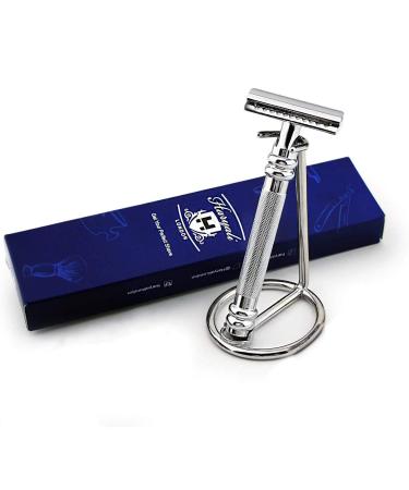 Classic de safety grass knife & cowhide protective cover made of stainless steel perfection for on the goA classic inspired care and shaving must-have-great-like as a gift!