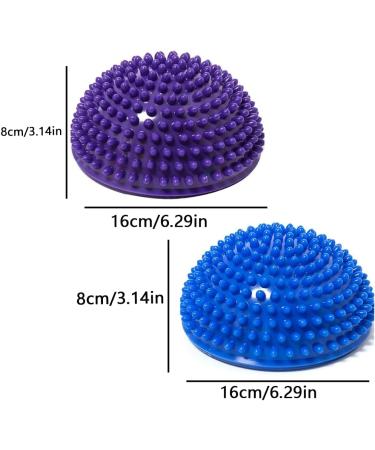 Axinyue 2PC Igelball Massage Balls - Hedgehog Foot Massagers for Stress Relief & Reflexology - Purple & Blue - Buy Online on GoSupps.com