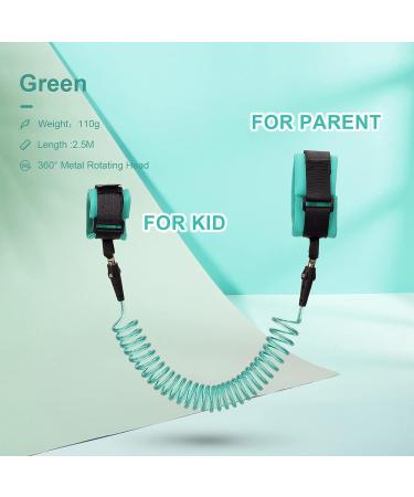 2.5M Anti Lost Wrist Link Belt - Security Elastic Wire Rope for Toddler Safety Leash - Green - Buy Online on GoSupps.com