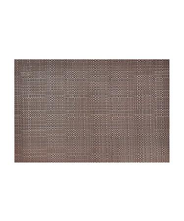 Set of 2 Trace Basketweave Vinyl Rectangular Placemat Wipes Clean 13 X19 Brown