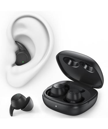 2.0 Sleep Headphones Noise Blocking Sleep Earbuds High Fidelity Invisible Ear Plugs-Hearing Protection Mini Design for Side Sleepers Bluetooth 5.4 Reusable Flexible Silicone-Black