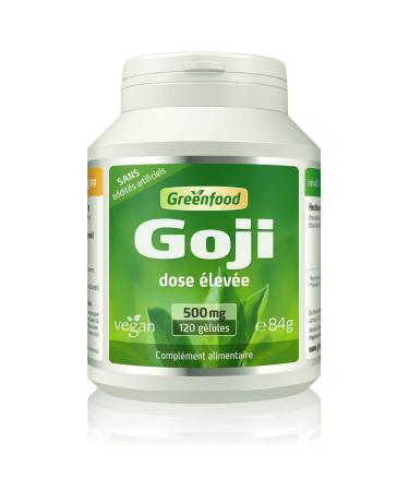 Greenfood Goji Berry, 500 mg, High Dose, 120 Capsules - Vegan