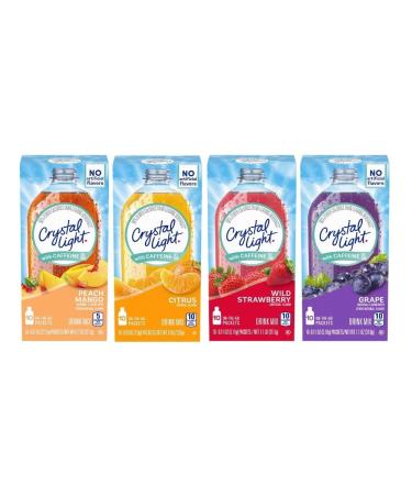 Crystal Light With Caffeine Variety Pack (40 Total Packets) Gluten Free - New 2016 Packaging 10 Count (Pack of 4)