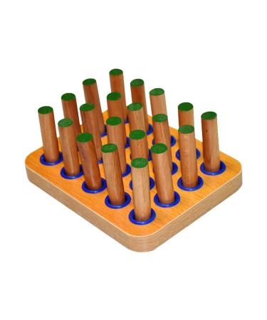 18x14x2cm Finger Dexterity Pegboard Hand Rehabilitation Board Fine Motor Skills Exercise Hand Eye Coordination Pegboard Wood Pegboard for Hand Fine Motor Skills Weight: about 600g
