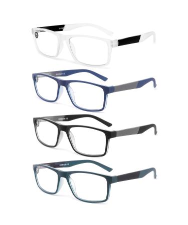 Blue Light Blocking Reading Glasses 4 Pack Computer Readers for Women Men,Anti Glare UV Ray Filter Eyeglasses +2.50 4-pack Mix 2.5 Diopters