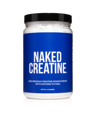 Pure Creatine Monohydrate  100 Servings - 500 Grams, 1.1lb Bulk, Vegan, Non-GMO, Gluten Free, Soy Free. Aid Strength Gains, No Artificial Ingredients - Naked CREATINE 1.1 Pound (Pack of 1)