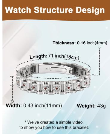 EnerCoppeX Magnetic Bracelets for Women Stainless Steel Bracelet with Effective Healing Magnets Adjustable Jewelry Gift (STB-2475ESDWK) - Buy Online on GoSupps.com
