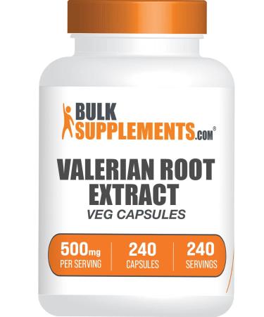 BULKSUPPLEMENTS.COM Valerian Root Capsules - Valerian Root Extract - Valerian Root 500mg - Valerian Root Herb - Herbal Supplements - 1 Capsule per Serving - 240-Day Supply (240 Veg Capsules)