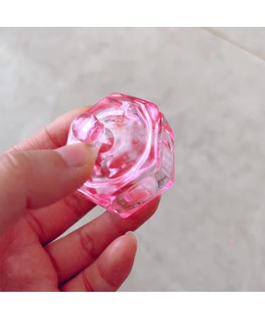 2 Pcs Glass Crystal Nail Art Acrylic Liquid Powder Dappen Dish Cups - Pink - Buy Online on GoSupps.com