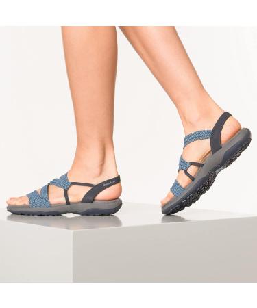Skechers Women's Reggae Slim-Skech Appeal Z-Gore Slingback Sandal - 39 EU Navy | Comfortable & Stylish Sandals for All-Day Wear - Buy Online on GoSupps.com