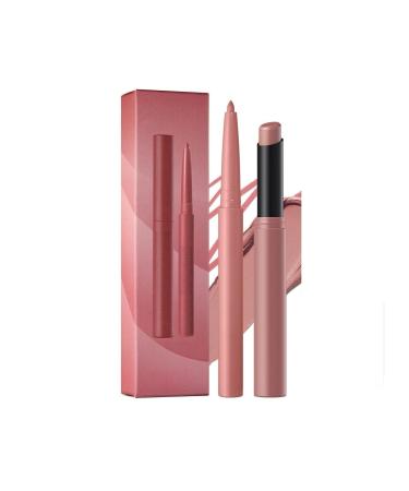 Crayon L vres Rose avec Rouge L vres Imperm able Crayon L vres Tournant Longue Tenue Rouge L vres Liquide Mat R sistant l'Essuyage Hautement Pigment Contournez Vos L vres