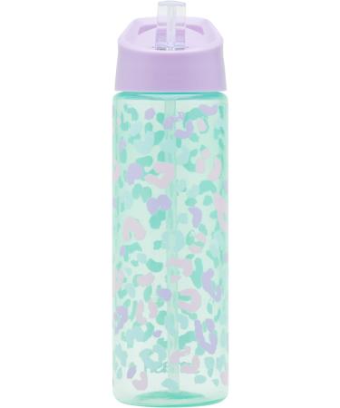 700ml Leopard Print Water Bottle with Straw - Light Blue | Stylish Hydration Choice - Buy Online on GoSupps.com