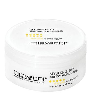 GIOVANNI Eco Chic Styling Glue Custom Hair Modeler  2 oz. - Firm Hold - Spike  Sculpt  Shape  Customize Style  No Parabens  Color Safe