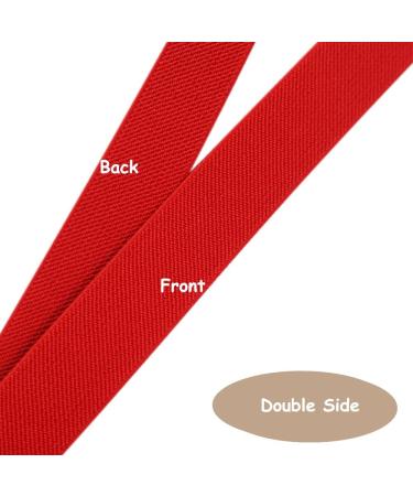 JESEP 1 inch Red Knit Elastic Band - 10 Yards Double-Side Twill Woven Spool for Sewing, Wigs, Skirts - Heavy Stretch Elastic for Waistband - Craft DIY Projects - Buy Online on GoSupps.com