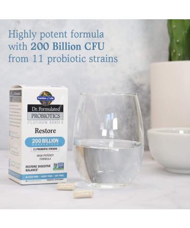 Dr. Formulated Probiotics Platinum Series Restore 200 Billion CFU - Vegan, Non-GMO, Gluten-Free, Dairy & Soy Free - 28 Capsules - Buy Online on GoSupps.com
