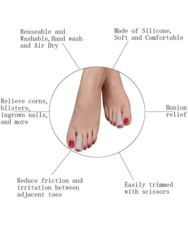 COHEALI Toe Corn Sleeve - 5 Pairs Silicone Gel Toe Covers for Corns, Blisters, and Toe Separation - Buy Online on GoSupps.com
