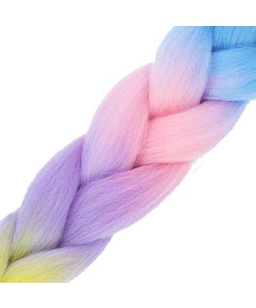 LDMY Jumbo Braiding Hair Extensions - 24 Inch Ombre Rainbow Colors 6PCs Pack for Women & Girls | Synthetic Jumbo Braids - Buy Online on GoSupps.com