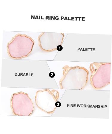2 pi ces Palette de M lange pour Vernis Ongles Bague R sine Marbr e Blanche et Rose Plateau Manucure pour Nail Art Professionnel et Usage Domestique Support Pigment Unique et - Buy Online on GoSupps.com