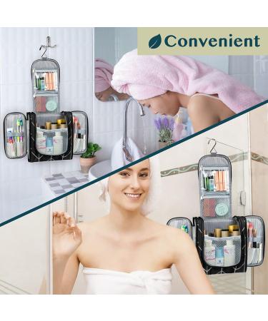 PAVILIA Medium Black Chevron Hanging Toiletry Bag - Travel Organizer for Toiletries, Cosmetics & Makeup - Buy Online on GoSupps.com