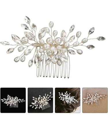 Amosfun Bridal Headwear Hair Toppers Hair Pin Hair Clip Bridal Hair Comb Hair Side Comb Wedding Headpiece Wedding Elegant Headdress Bridal Headdress Metal White Accessories Classical Bride - Buy Online on GoSupps.com
