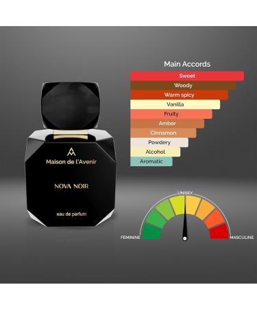 Maison de l'Avenir Nova Noir -Oriental Woody - with notes of Apple Jasmine and Vanilla- Unisex- Cologne for Men - Perfume for Women- Long Lasting - Fine Niche Fragrance - Buy Online on GoSupps.com