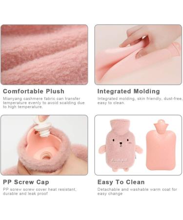 Cozy Plush Hot Water Bag - 1000ml Pink | Soft Warm Water Bottle for Back, Legs, and Waist - Ideal Gift for Family or Girlfriend - Buy Online on GoSupps.com