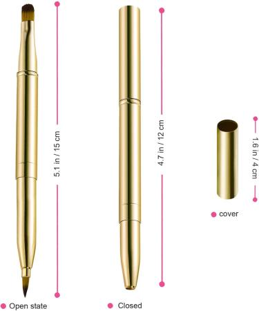 Minkissy Retractable Lip Brush Dual Ended Lipstick Brush Travel Lip Gloss Makeup Brush Concealer Brush Eyeshadow Foundation Makeup Brush Applicator Tool for Women - Buy Online on GoSupps.com