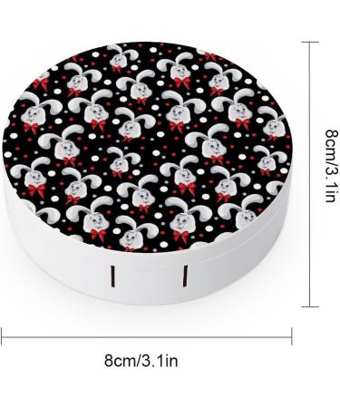 Head of A Rabbit Round Case For Contact Lens Kit Storage Box with Mirror Printed - Buy Online on GoSupps.com