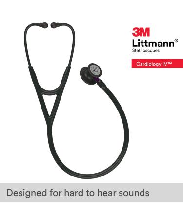 3M Littmann Cardiology IV Stethoscope | Black Finish Chestpiece & Tube | Violet Stem | 27 inch - Buy Online on GoSupps.com
