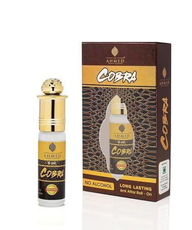 100% Original Cobra 6-ML Men Women Attar Ittar Atar Non Alcoholic Long Lasting Musky Fragrance Scent 0.20 Floz