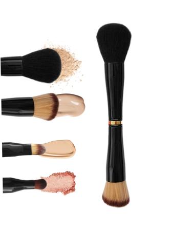 4 in 1 Makeup Brush Stackable Dual Ended Makeup Brush Mini Travel Makeup Brushes Set with Powder/Blush Brush Foundation Brush Blending Brush and Eyeshadow Brush Makeup Brush